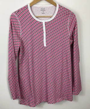 Bloomies x Roller Rabbit Doodle Skull Pajama Top Size Medium NWT thumbnail 1