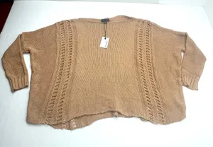 Miou Muse Tan Sweater Cotton Blend Womens Size Large Oversized Loose Fall‎ NEW thumbnail 1