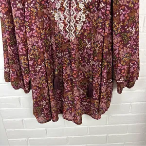 Mason & Belle Boho Floral Embroidered Tassel Blouse Top Size 1X thumbnail 5