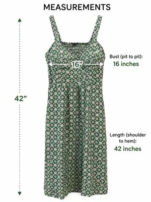 As You Wish Green Floral Midi Dress XL Cottagecore Rayon Sundress Tie 2 Ways thumbnail 5