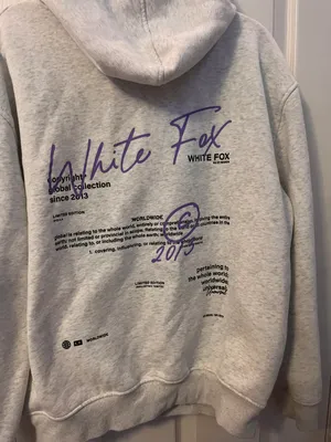 White fox hoodie thumbnail 2