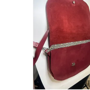 bag crossbody shoulder burgundy suede large Bess Croute messenger flap Ox Blood thumbnail 7