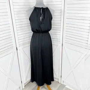 Apt. 9 High Low Halter Tie Neck Midi Maxi Dress Black Small Sleeveless Tencel‎ thumbnail 4