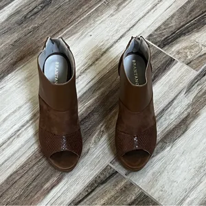 Antano brown leather open toed booties Size 7.5 thumbnail 11