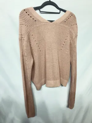 Abercrombie & Fitch Dusty Rose woven lightweight cardigan size Medium thumbnail 9