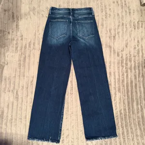 Petra 153 Womens High‎ Rise Wide Leg Jeans Dark Wash Raw Hem Size 5/26 thumbnail 8