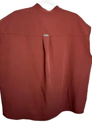 Figs Muted pink scrub top cap sleeve MVP heart ladies work wear pocket utility L thumbnail 2