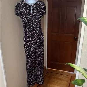 Free People Mia Empire-Waist Short Sleeve Jumpsuit Itsy Floral Black Women’s 4 thumbnail 7