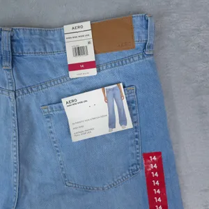 Aeropostale Jeans Womens 14 (36x33) Blue High Rise Wide Leg 100% Cotton‎ 90s New thumbnail 5
