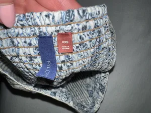 Anthropologie BUTTONDOWN STRIPE DENIM PEPLUM CORSET by PILCRO thumbnail 5