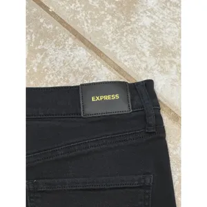 Express classic black denim high-rise straight ankle jeans — size 6R thumbnail 5