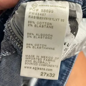 AG Adriano Goldschmied Farrah Boot High Rise Denim Jeans SZ 27 Flared Raw Hem thumbnail 5
