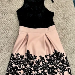 Velvety Y2K Trixxi Black Floral Fit & Flare Cocktail Dress S New Years Eve Party thumbnail 7