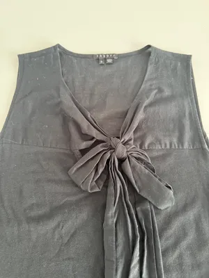 Theory Sleeveless Tie-Neck Camisole. Black. Size small thumbnail 2