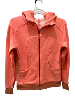 LULULEMON On The Daily Hoodie Jacket grapefruit coral pink size 6 thumbnail 4