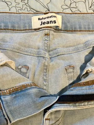 Reformation High & Skinny Crop Jeans St. Lucia Light Wash High Rise Sz 25💛 thumbnail 9