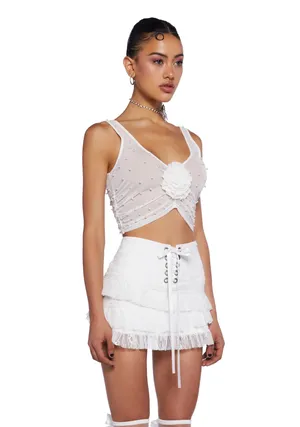🎀 𝒿𝓊𝓈𝓉 𝒶𝓃 𝒶𝓃𝑔𝑒𝓁 🎀 Sugar Thrillz Pearl Mesh Top ✨ White thumbnail 2