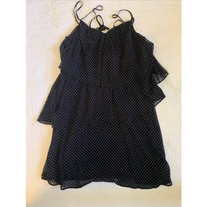 Ralph Lauren Polka-Dot Georgette Sleeveless Dress Size 12 Navy thumbnail 3