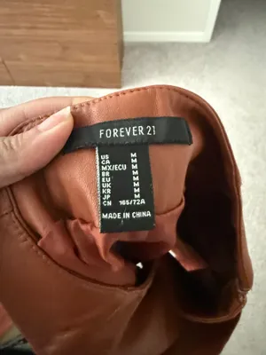 Forever 21 Rust Faux Leather Asymmetrical Mini Skirt thumbnail 3
