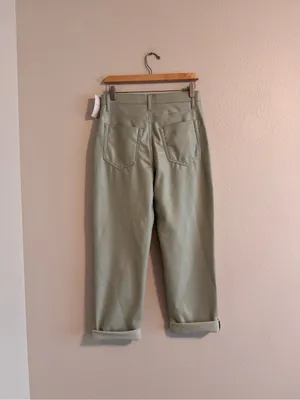 NWT Abercrombie and fitch 90’s straight ultra high rise Jeans in Sage Green thumbnail 3