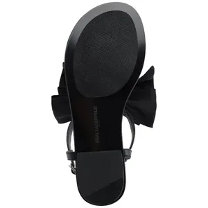 NWT Karl Lagerfeld Paris Womens Cristi Studded Bow Thong Sandal Slide Black 9M thumbnail 2