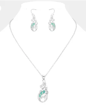 Mermaid Pendant Necklace & Earrings thumbnail 1