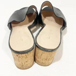 Kate Spade‎ Size 8 Warren Black Scalloped Open Toed Block Heel Slip On Mules thumbnail 4
