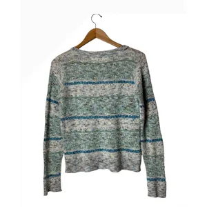 Sparrow Anthropologie Sweater Women Medium Blue Merino Wool Marled Stripe Knit thumbnail 3
