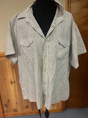 Wrangler Men’s striped western button down thumbnail 1