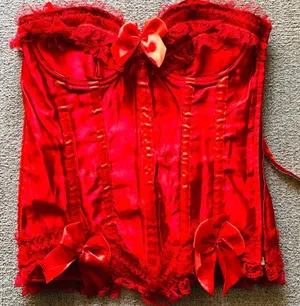Boutique Candy Red Lace Ribbon Corset thumbnail 1