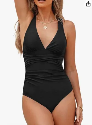 Cupshe Women's One Piece Swimsuit Wide Strap Wrapped Self Tie thumbnail 4