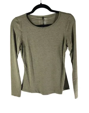 Universal Standard Mia Long Sleeve Easy Active Tee Olive Green 4XS US 00-0 thumbnail 1