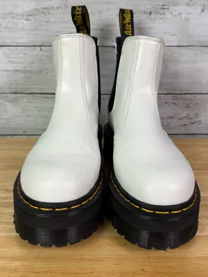 Dr Martens White Quad Platform Chelsea Boot Size 9 thumbnail 3