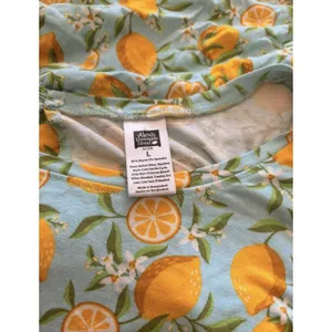 Alex's Lemonade Stand Lemon Fruit Romper Size L Pockets Stretch Drawstring Waist Blue Size L thumbnail 4