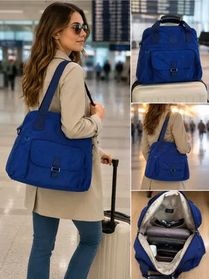 Kipling Pahneiro Ink Blue Nylon Handbag Tote Water Resistant Lightweight Bag thumbnail 2