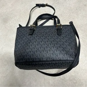 Michael Kors Black Jet Set Travel Extra-Small Logo Top-Zip Tote Bag thumbnail 8