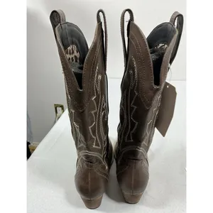 Womans Rollda Collection Pullon Midcalf Western Boots 6 Brown Embroidered Nwd thumbnail 5