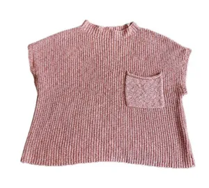 Free People Beach Pink Ribbed Knit Boxy Cropped Sweater Pocket X-Small Women's thumbnail 1
