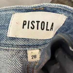 Pistola High Rise Distressed Straight‎ Leg Raw Hem Jeans in Rutls Blue Size 26 thumbnail 7