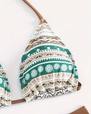 Andrea’s Deals NWT Tribal Print 3 Piece Set Bikini, SIZE M thumbnail 4