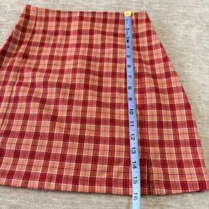 Brandy‎ Melville Mini Skirt Plaid Red Orange Casual Party Size XS-S Stretch thumbnail 4