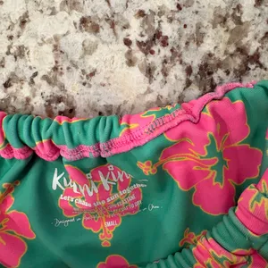 Kulani Kinis Green Bikini with Hot Pink Floral Print thumbnail 2