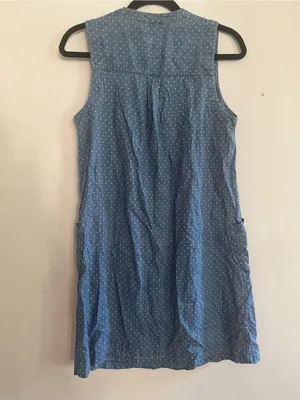 Tommy Hilfiger Cotton Chambray Polka Dot Mini Shift Dress 8 Coastal Euro Summer thumbnail 6