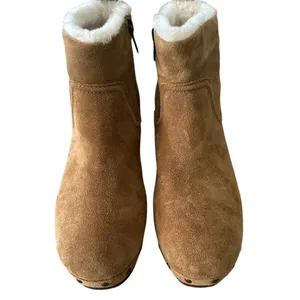 NIB MADEWELL The Marceline Clog Boot in Shearling Toffee Size 5 thumbnail 3