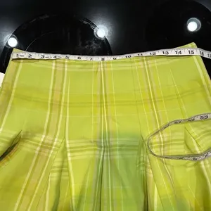 Maeve Anthropologie Skirty Godet Skort chartreuse‎ green plaid size 4 NEW thumbnail 3