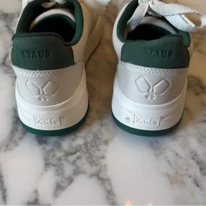 EUC KEDS X STAUD The Court Sneakers Cream and Green Women's Sz 7.5 Sold Out thumbnail 6
