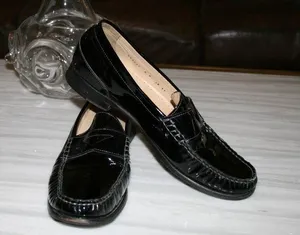Cole Haan Patent Black Leather Penny Loafers thumbnail 1