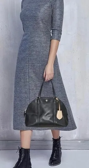 Coach‎ Cora Peyton Black Saffiano Leather Domed Satchel thumbnail 1