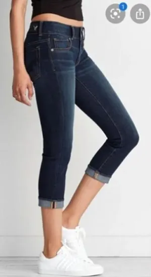 American Eagle distressed basic Artist crop size 6 jeans thumbnail 1