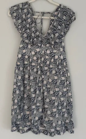 Anthropologie Navy and White Backless Dress thumbnail 1
